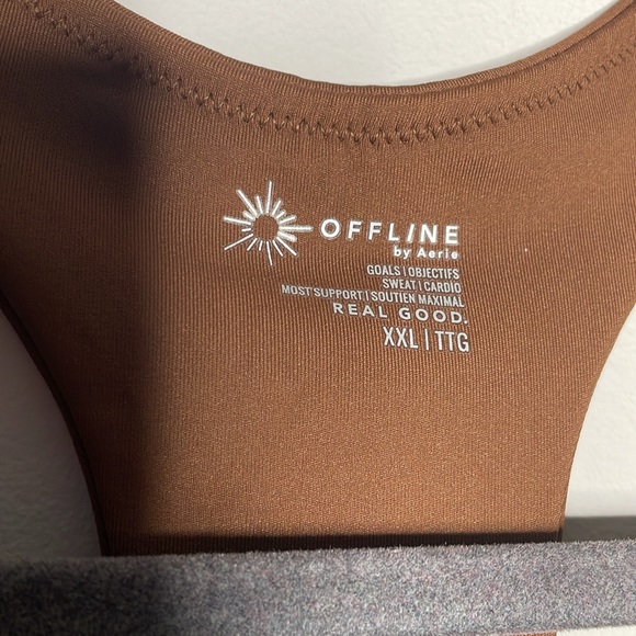 Offline by Aerie Chocolate Brown Sports Bra - Picture 3 of 7